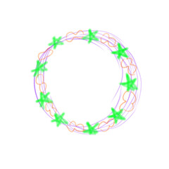 Green star garland wreath
