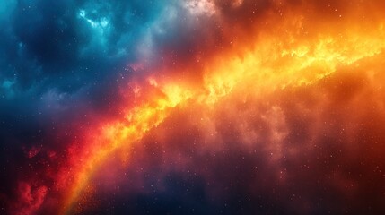 Fototapeta premium Cosmic Nebula Fiery and icy clouds clash.