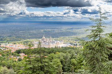 View of the El Escorial Monastery from the Abantos mountain viewpoint