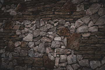Rustic Stone Wall with Textured Detail