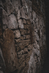 Weathered Stone Wall with Textured Surface