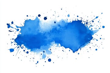Obraz premium Abstract Blue Ink Splash on White - Vibrant blue ink splash, dynamic, artistic, expressive, textured. Perfect for design backgrounds.