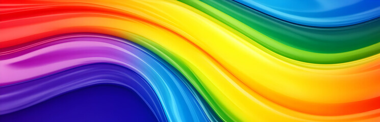 A vibrant wave of rainbow colors flowing smoothly across the canvas.