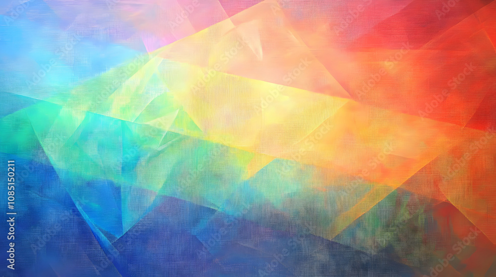 Poster abstract colorful gradient with geometric shapes, evoking a sense of movement and harmony.