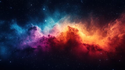 Fototapeta premium Cosmic Nebula Vibrant Red, Blue, and Purple Gas Clouds in Space.