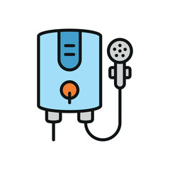 Water heater icon features clean lines and elegance, enhancing any digital concept.