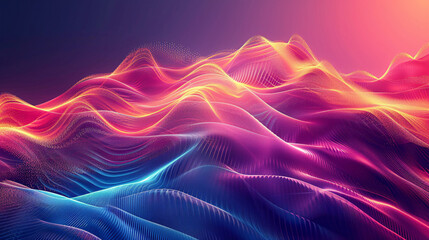 Obraz premium An abstract background with gradient colors and wavy patterns, ideal for a technology presentation or cover