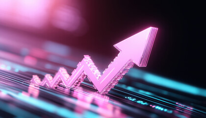 Graph showing upward trend in performance, symbolizing growth and success in business. vibrant colors enhance visual appeal
