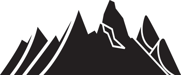 Mountain Range Silhouette Illustration
