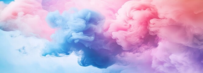 Colorful pastel smoke background. Abstract pink, blue, and purple color clouds. Fantasy fog texture...