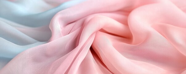Obraz premium A close-up view of soft, flowing fabric in pastel colors, creating a serene and delicate visual effect for various design projects.