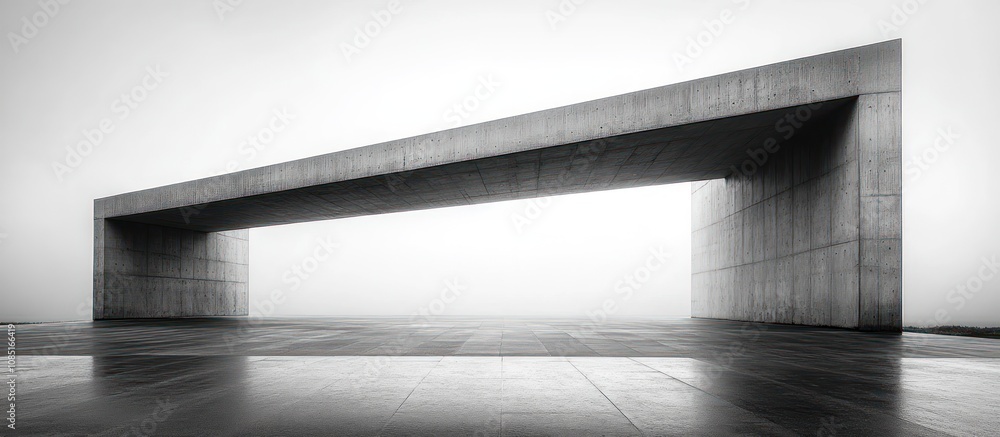 Poster abstract concrete structure in fog