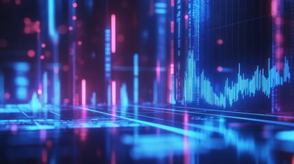 Abstract Neon Data Visualization