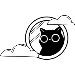 Cat in Airplane Window