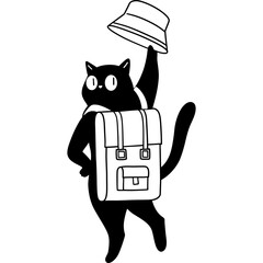 Cat with Backpack