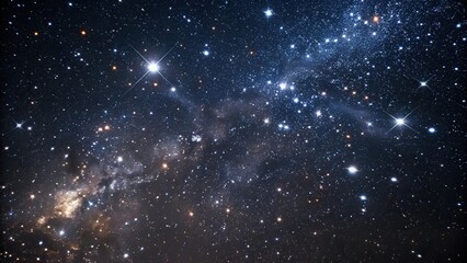 Fototapeta premium Deep space background with numerous sparkling stars on a dark canvas, celestial, night sky