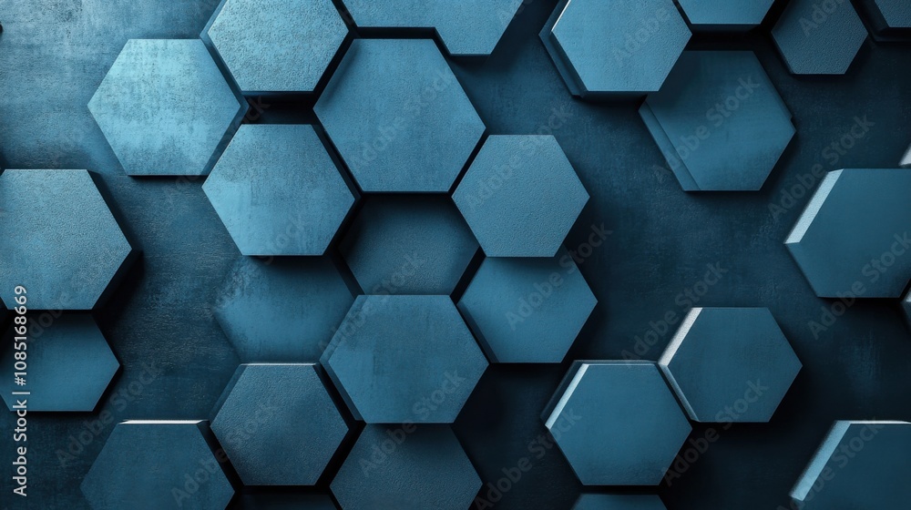Aufkleber panoramic hexagonal abstract design