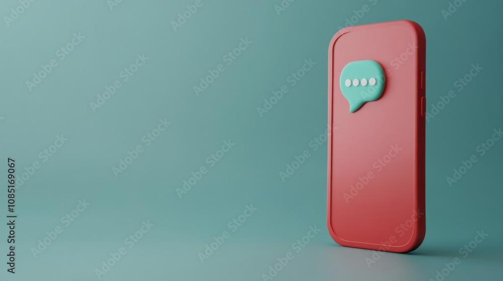 Aufkleber 3d mobile phone with a call and bubble message icon, reflecting customer service hotline interaction