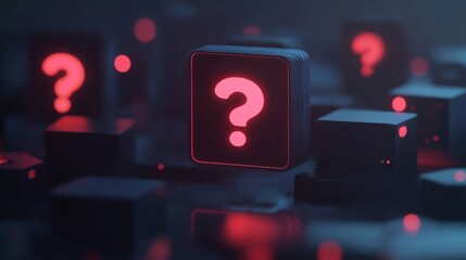 Speech bubble with a question mark highlighting FAQ or support interaction concept