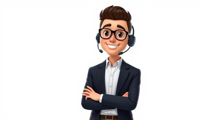 Illustration photo of an operator hosting an event with a modern style