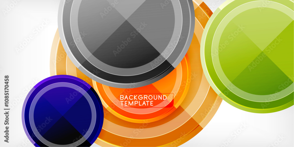 Poster Minimal geometric abstract background. Circle triangle design