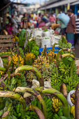 Bananas with a blurred background on Manning Market, Pettah District, Colombo, Sri Lanka