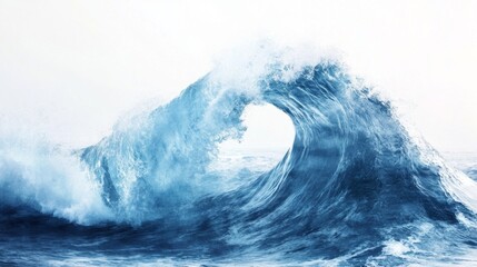 Naklejka premium A large wave is crashing into the shore