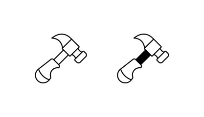 Hammer icon design with white background stock illustration