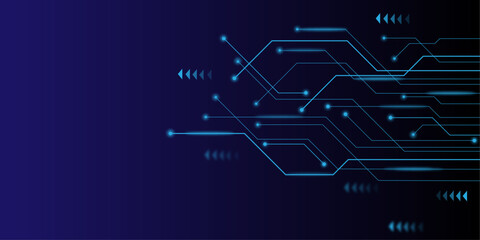 Vectors Digital technology and science background, Abstract digital background with circuit line elements in technology blue.