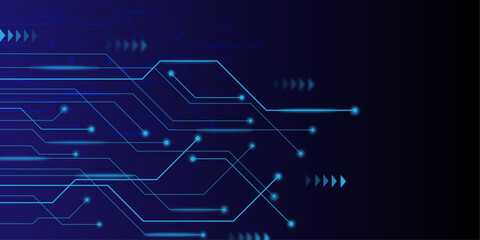 Vectors Abstract connecting dark blue lines and dots., Social networking, network connection and global communication technology background