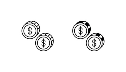 Dollar Sign icon design with white background stock illustration