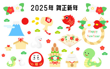 お正月イラスト／New Year illustratio2025