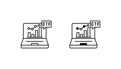 Exchange-Traded Fund icon design with white background stock illustration