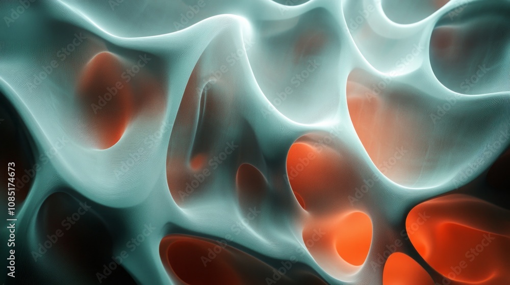 Poster a blue and orange abstract image of a body part