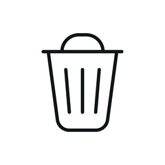 Trash bin icon features clean lines and elegance, enhancing any digital concept.