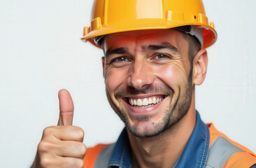 advertising photo portrait of a builder