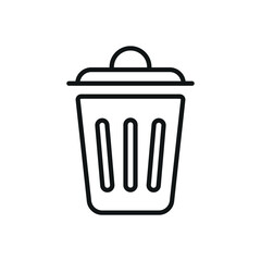 Trash bin icon features clean lines and elegance, enhancing any digital concept.