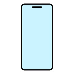 シンプルなスマホのイラスト ベクター 枠 水色 ガラス