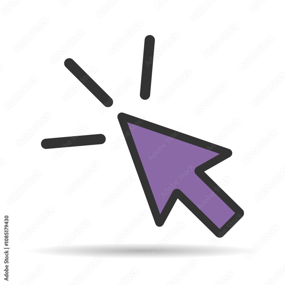 Aufkleber click arrow mouse shadow icon, web button cursor. digital design vector illustration .