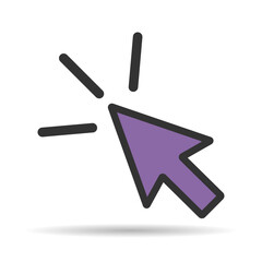 Click arrow mouse shadow icon, web button cursor. Digital design vector illustration .