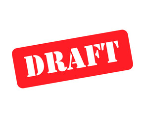 Draft stamp symbol, label sticker sign button, text banner vector illustration .