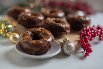 gingerbread chocolate donuts for christmas