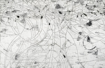 Obraz premium Grunge white wall with many cracks, for your design and texture background