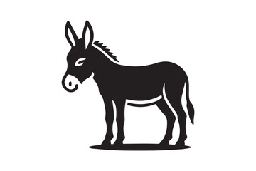 donkey  vector silhouette isolated in white background