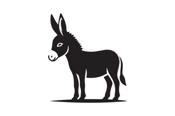 donkey  vector silhouette isolated in white background