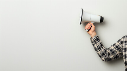 Close-up of a handheld megaphone, important announcement or product promotion