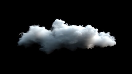 Thick smoke cloud, isolated with soft transparency, drifting, against dark background 
