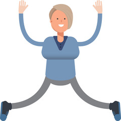 Woman Character Relaxing and Jumping Illustration
