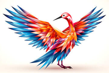 Fototapeta premium Japanese Origami Crane with Vibrant Colors, Symbol of Japanese Tradition 