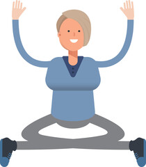 Woman Character Sitting Illustration
